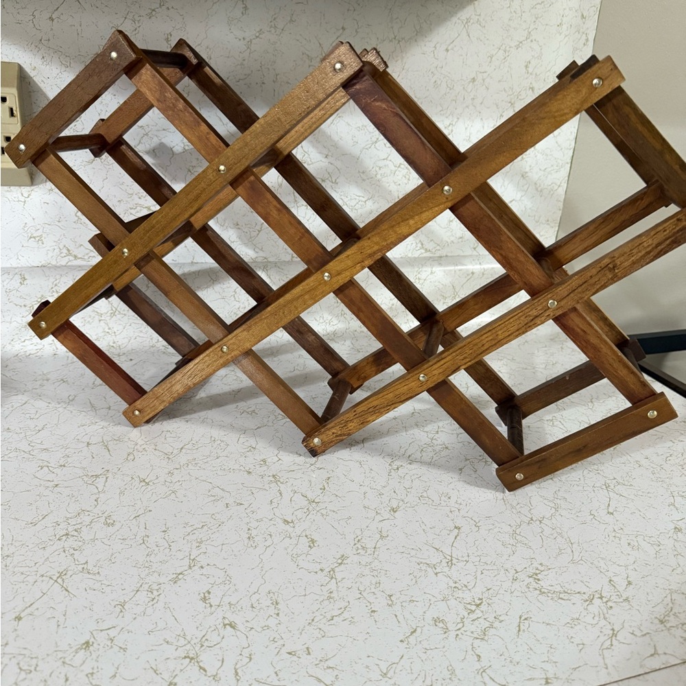 Vintage wooden wine rack